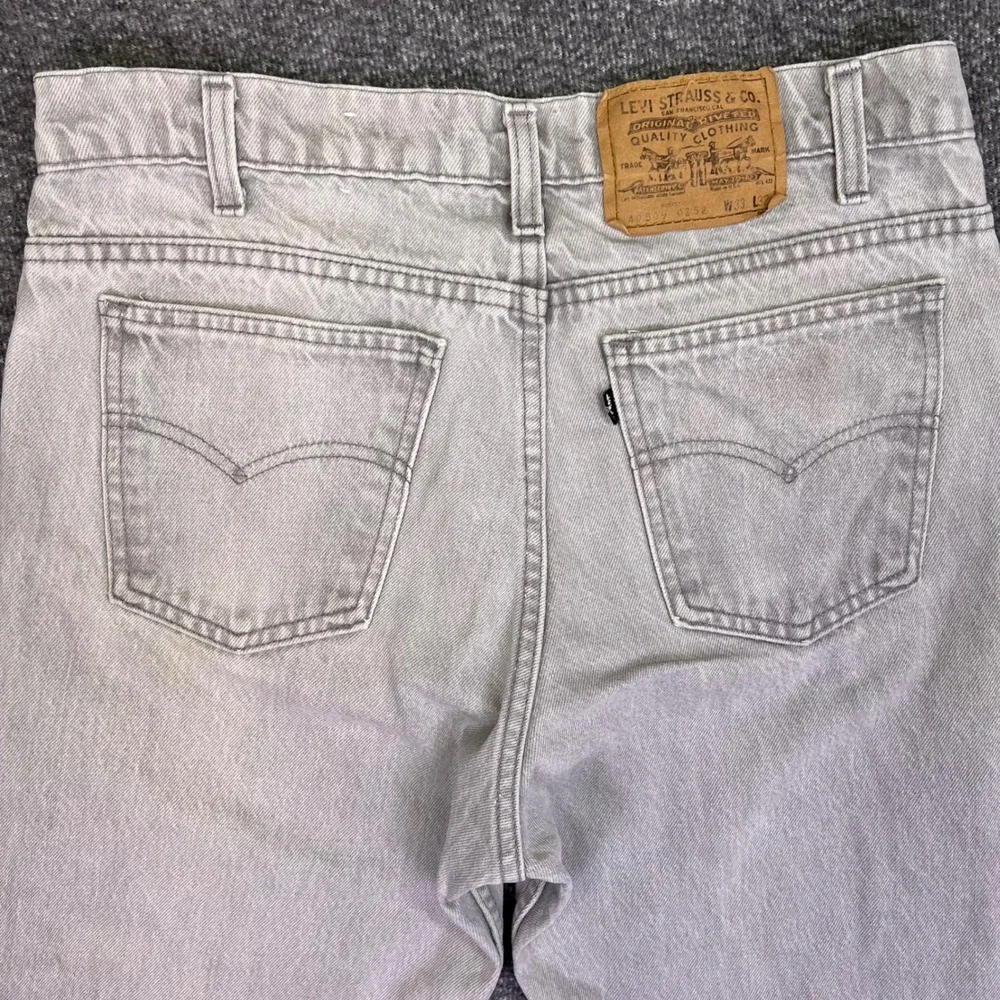 Vintage Levis 509 Jeans Mens 31x31 Gray USA Straight Casual Black Tab Talon 42